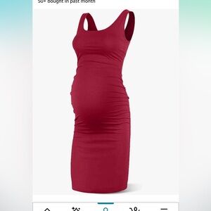 Sleeveless Red Maternity Dress